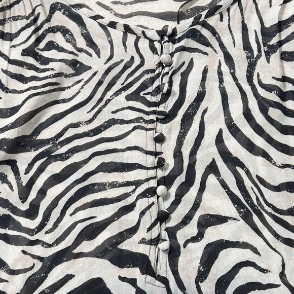 Mint Velvet Naomi Sheer Zebra Print Dip Dye Top Sz 14 Pullover Long Sleeves - Picture 9 of 13